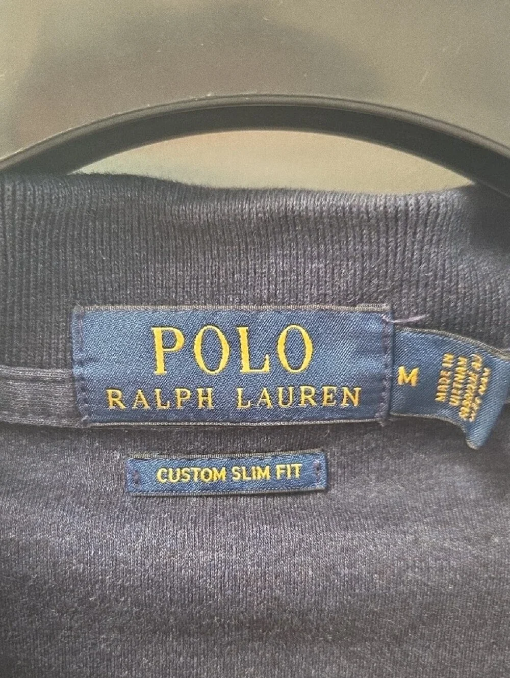 Polo by Ralph Lauren Men's Navy Polo with Embroidered Pony Custom Fit (M)